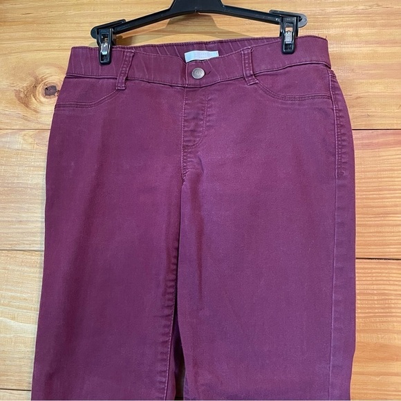 LC Lauren Conrad Burgundy Maroon Mid Rise Pull On Stretchy Skinny Jeans 6 - Picture 3 of 10